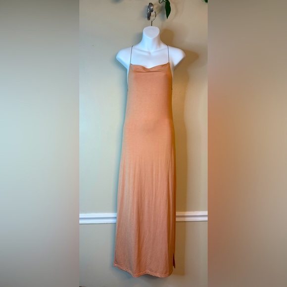 Victoria Secret Elegant Tan Maxi Slip vintage‎ size Small